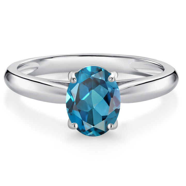 London Blue Topaz - November_6_Ring in 10K White Gold