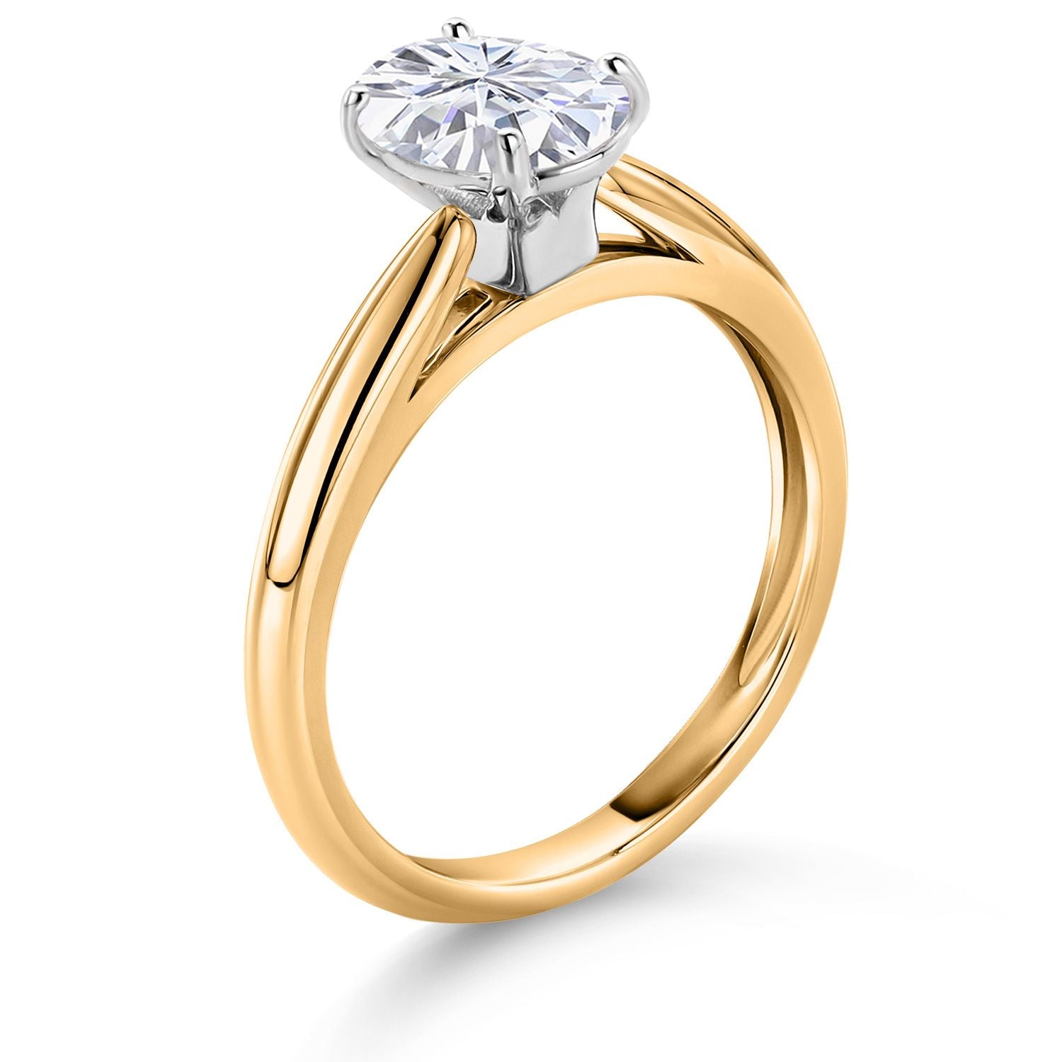 Moissanite_7_Ring in 10K Two Tone Gold