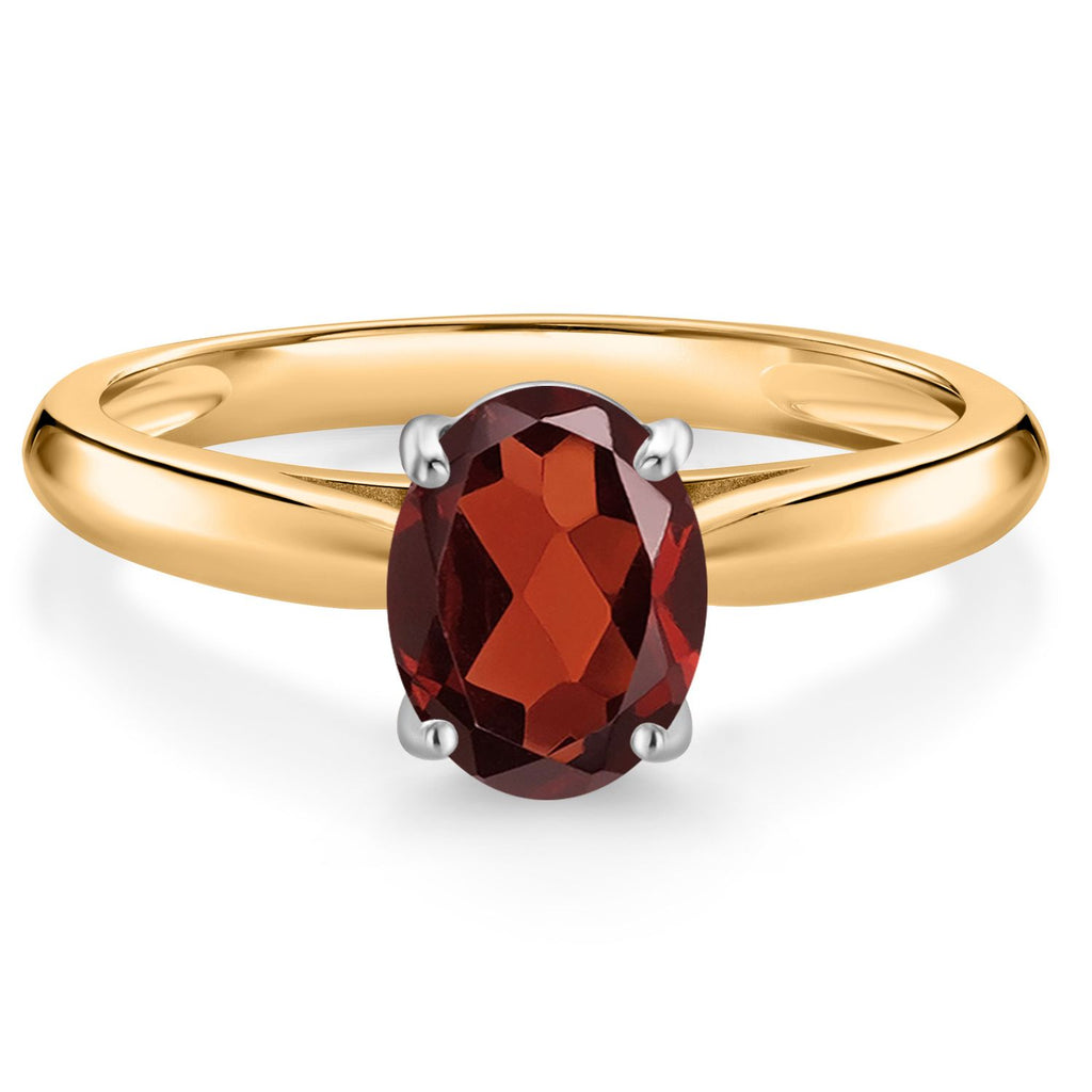 Garnet - January_5_Ring in 10K Two Tone Gold