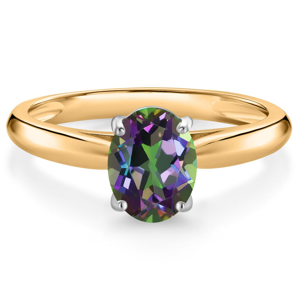 Green Mystic Topaz_8_Ring in 10K Two Tone Gold