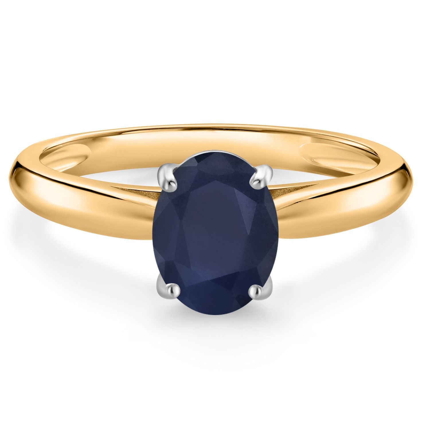 Blue Sapphire - September_8_Ring in 10K Two Tone Gold