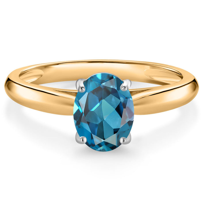 London Blue Topaz - November_5_Ring in 10K Two Tone Gold