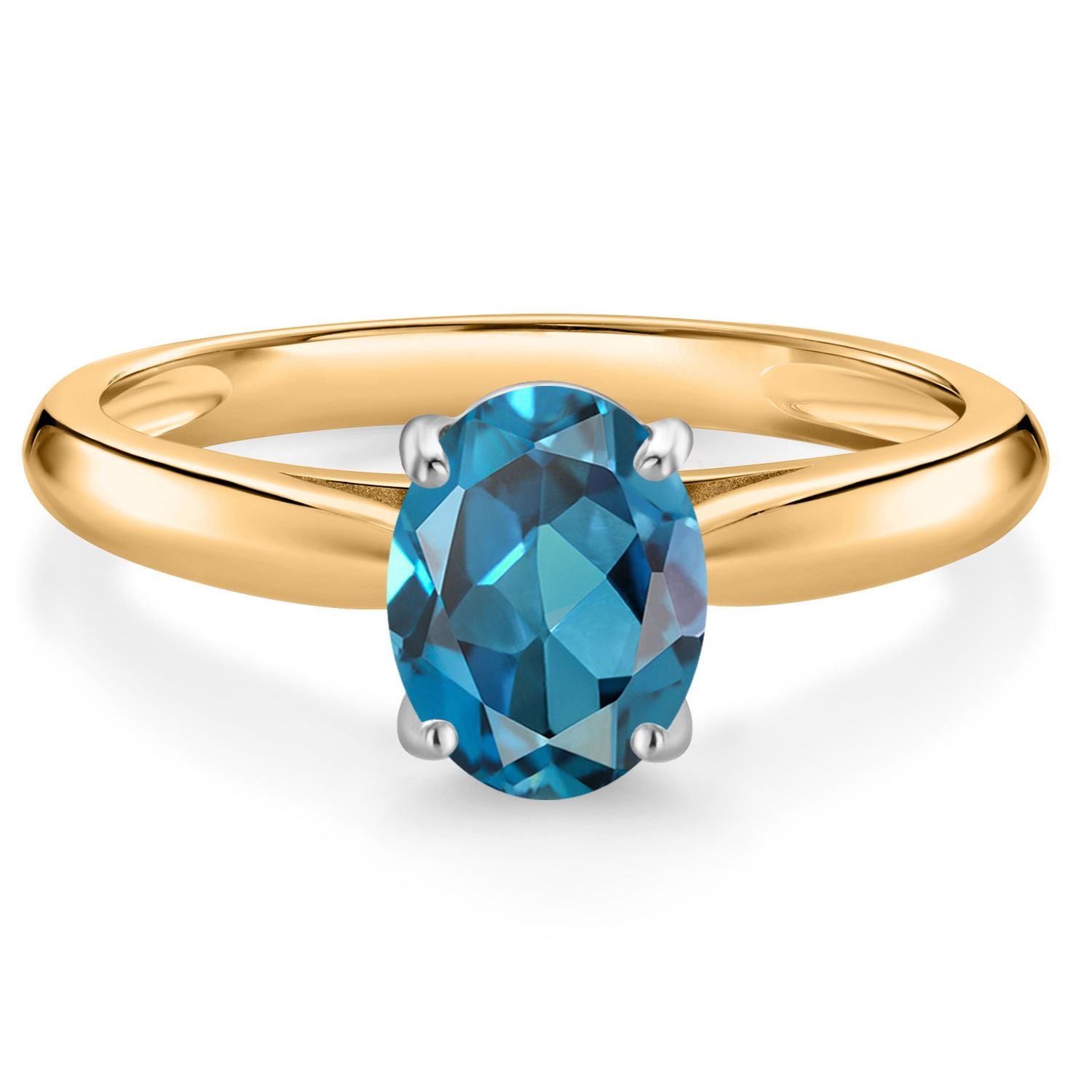 London Blue Topaz - November_8_Ring in 10K Two Tone Gold