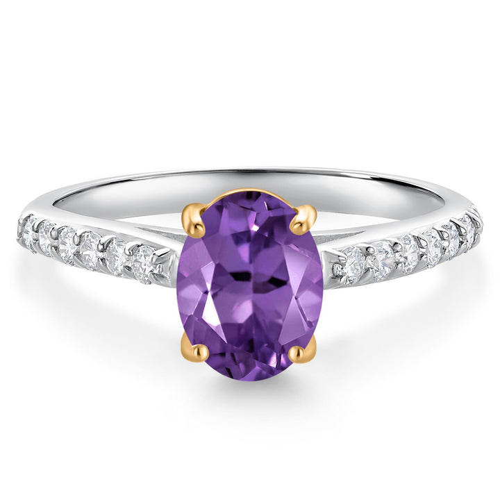 Amethyst - February_5_Ring in 10K Two Tone Gold