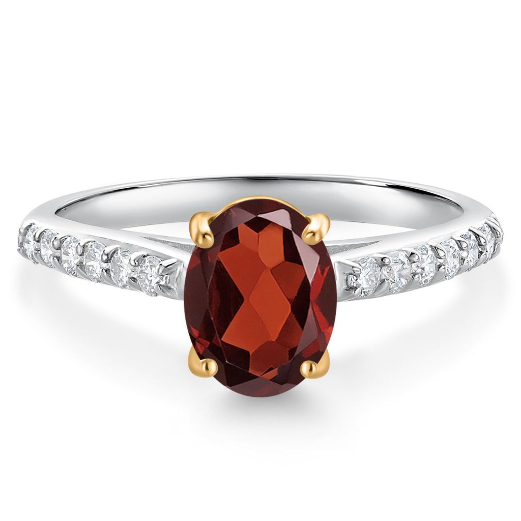 Garnet - January_5_Ring in 10K Two Tone Gold