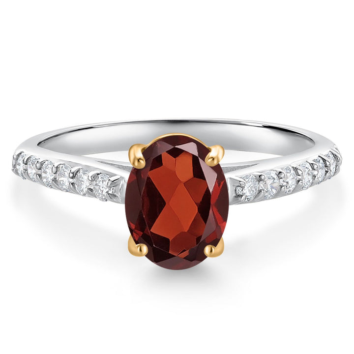 Garnet - January_5_Ring in 10K Two Tone Gold
