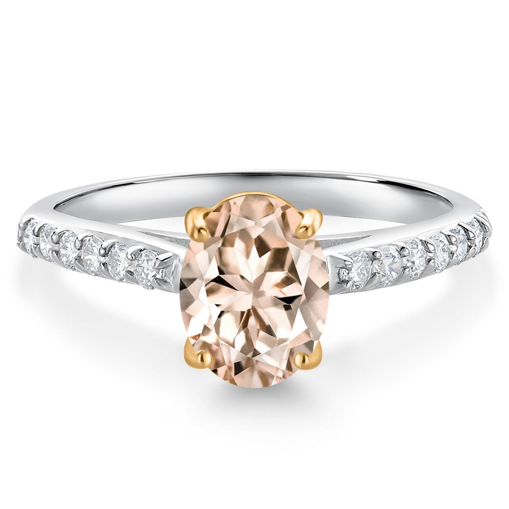 Morganite - October_8_Ring in 10K Two Tone Gold