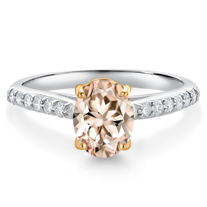 Morganite - October_5_Ring in 10K Two Tone Gold