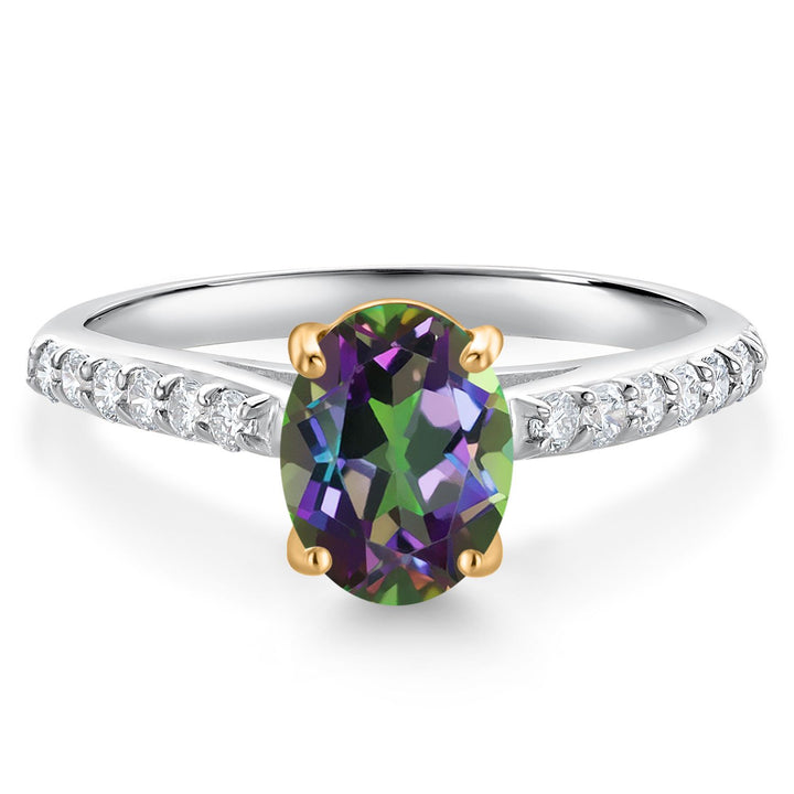 Green Mystic Topaz_5_Ring in 10K Two Tone Gold