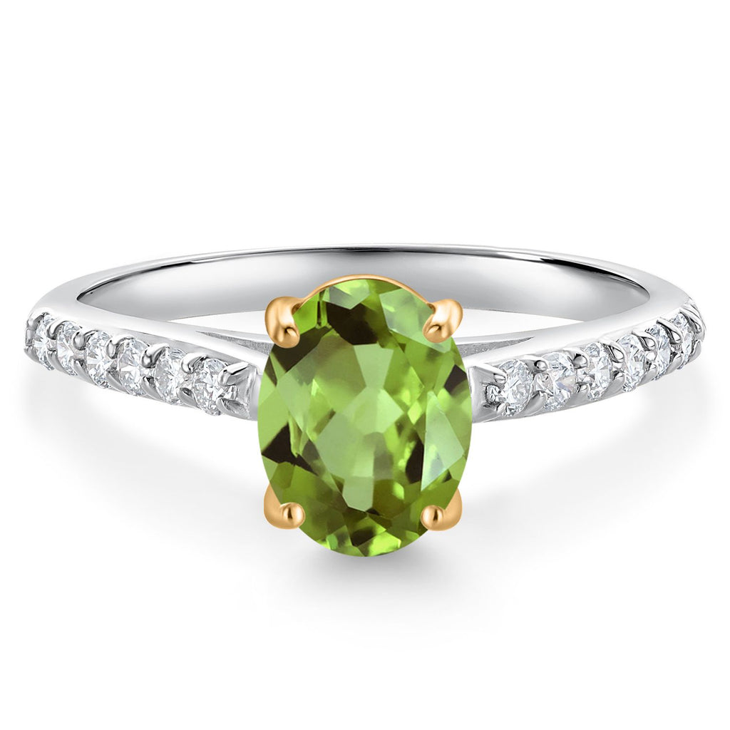 Peridot - August_8_Ring in 10K Two Tone Gold