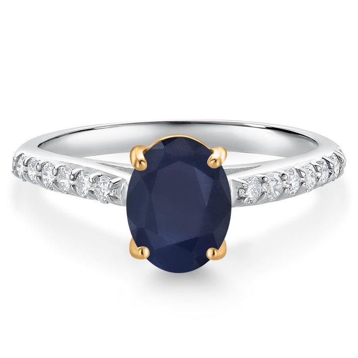 Blue Sapphire - September_5_Ring in 10K Two Tone Gold