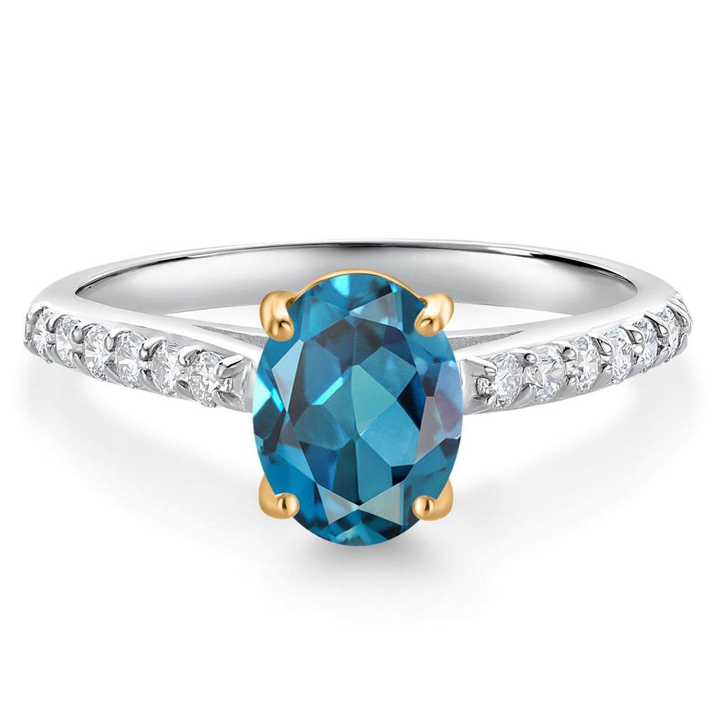 London Blue Topaz - November_9_Ring in 10K Two Tone Gold