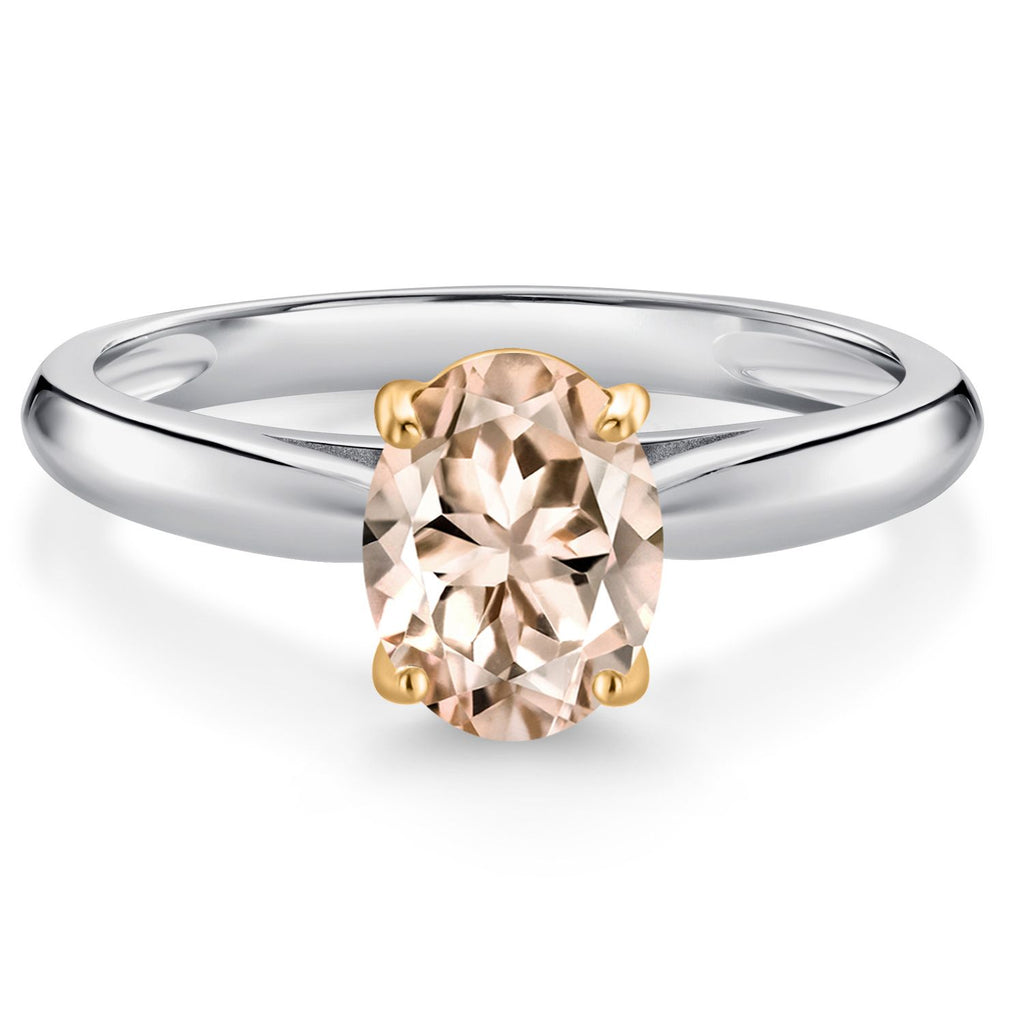 Morganite - October_7_Ring in 10K Two Tone Gold