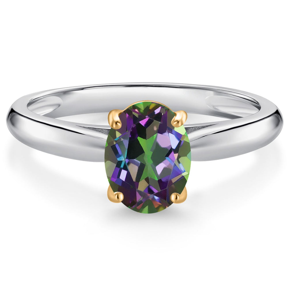 Green Mystic Topaz_7_Ring in 10K Two Tone Gold