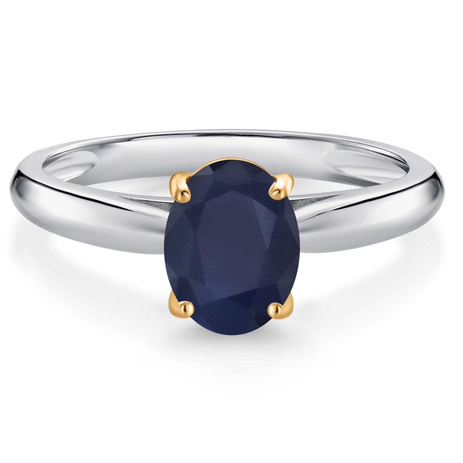 Blue Sapphire - September_8_Ring in 10K Two Tone Gold