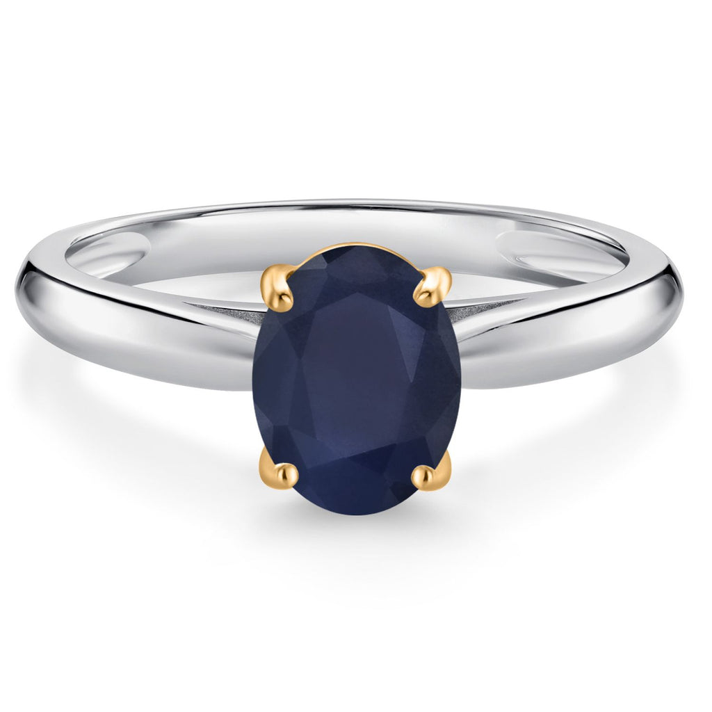 Blue Sapphire - September_6_Ring in 10K Two Tone Gold