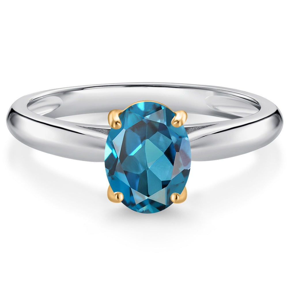 London Blue Topaz - November_6_Ring in 10K Two Tone Gold