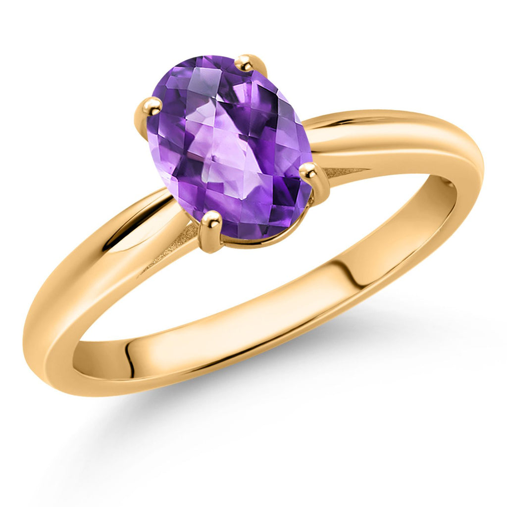 Amethyst-Checkerboard - February_5_Ring in 10K Yellow Gold