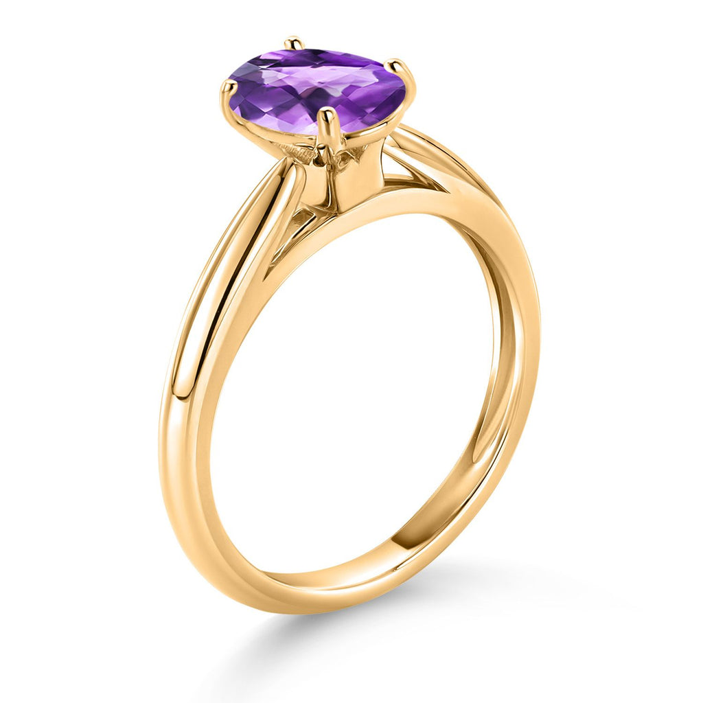 Amethyst-Checkerboard - February_5_Ring in 10K Yellow Gold