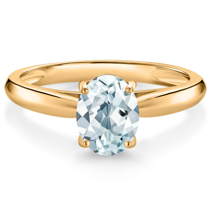 Aquamarine - March_5_Ring in 10K Yellow Gold