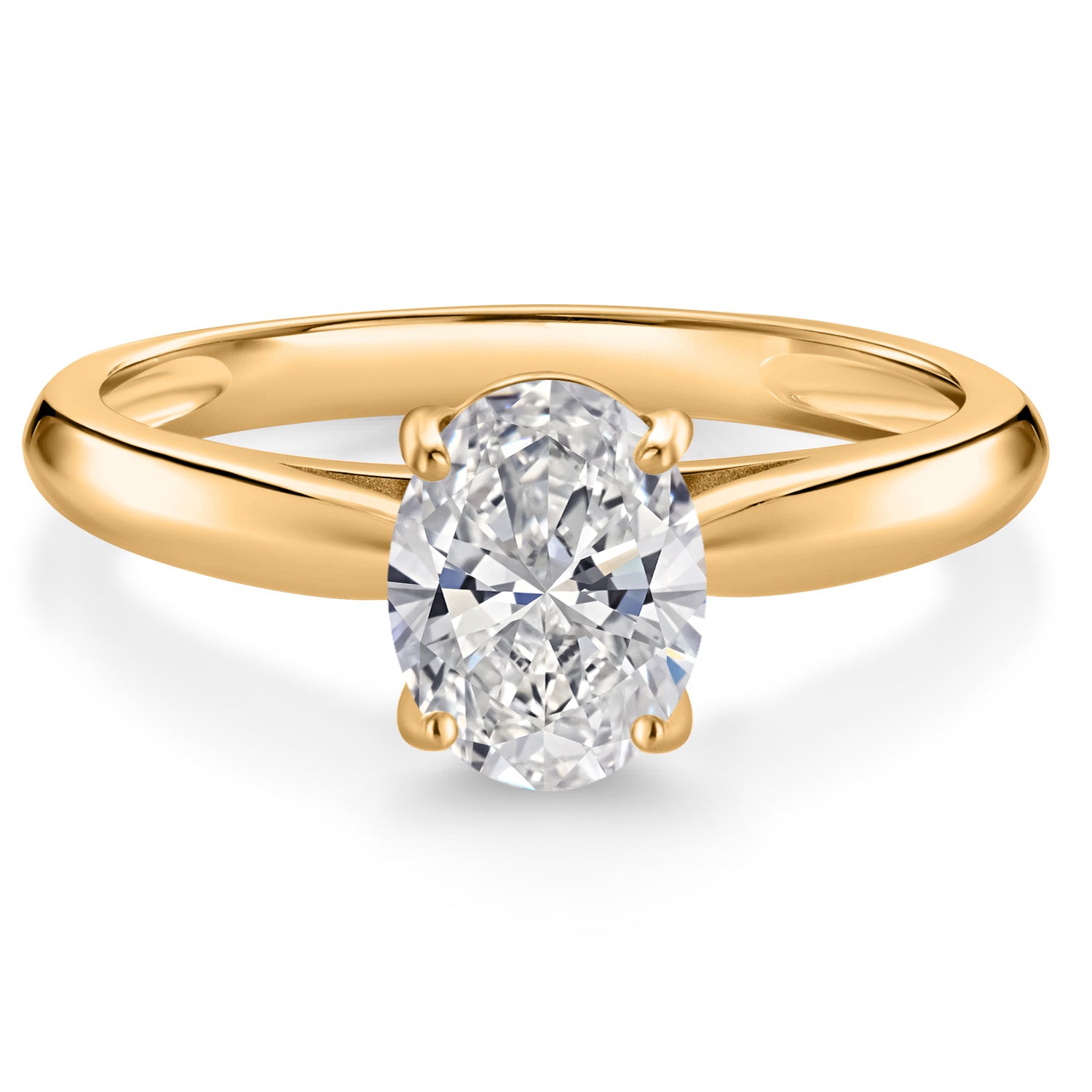 1.5 Ct IGI Certified Lab Grown Diamond Solitaire Engagement Ring For Women In 10K Yellow Gold | Oval Cut 9x7mm | F-G Color | VS1 Clarity | Available In Size 5, 6, 7, 8, 9