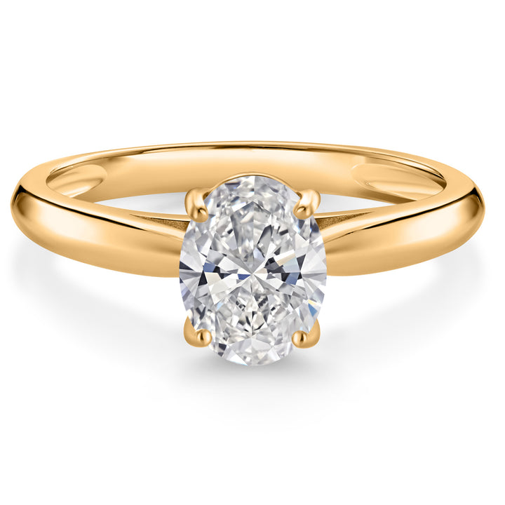 1.5 Ct IGI Certified Lab Grown Diamond Solitaire Engagement Ring For Women In 10K Yellow Gold | Oval Cut 9x7mm | F-G Color | VS1 Clarity | Available In Size 5, 6, 7, 8, 9