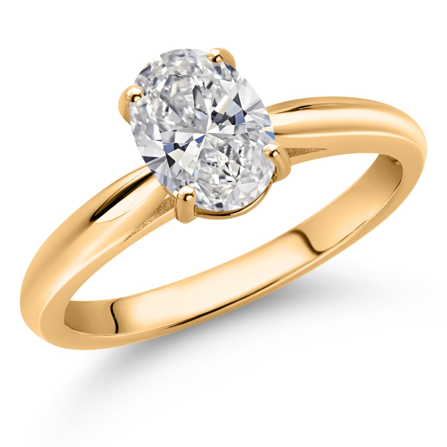 1.5 Ct IGI Certified Lab Grown Diamond Solitaire Engagement Ring For Women In 10K Yellow Gold | Oval Cut 9x7mm | F-G Color | VS1 Clarity | Available In Size 5, 6, 7, 8, 9