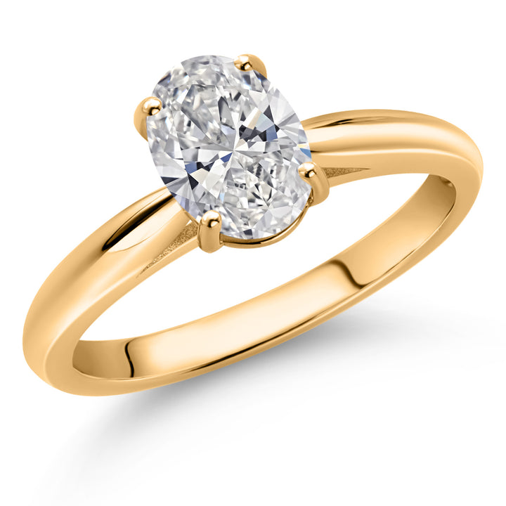 1.5 Ct IGI Certified Lab Grown Diamond Solitaire Engagement Ring For Women In 10K Yellow Gold | Oval Cut 9x7mm | F-G Color | VS Clarity | Available In Size 5, 6, 7, 8, 9