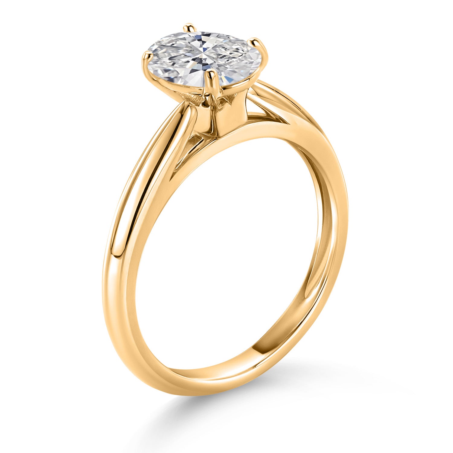 1.5 Ct IGI Certified Lab Grown Diamond Solitaire Engagement Ring For Women In 10K Yellow Gold | Oval Cut 9x7mm | F-G Color | VS1 Clarity | Available In Size 5, 6, 7, 8, 9