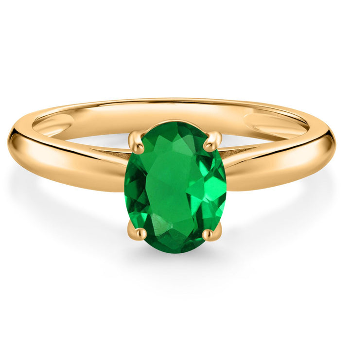 Nano Emerald - May_5_Ring in 10K Yellow Gold