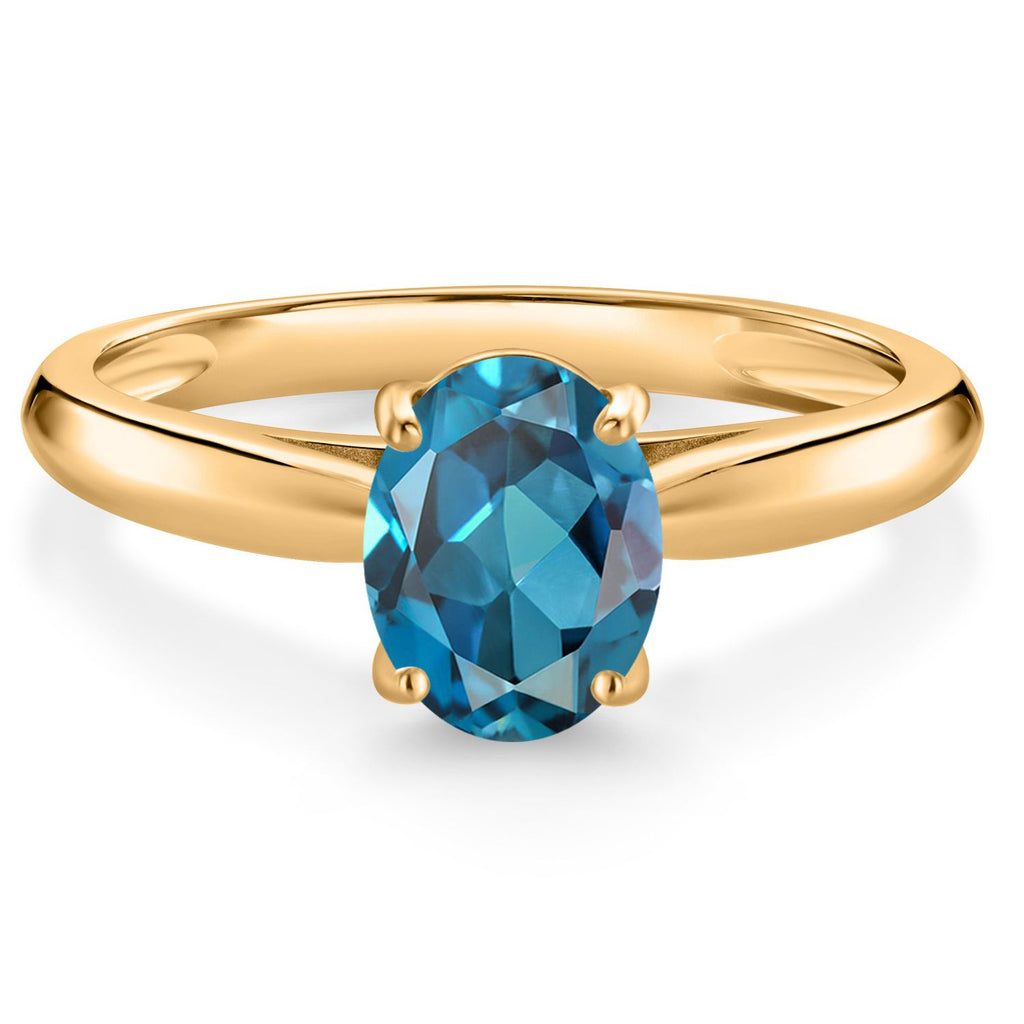 London Blue Topaz - November_5_Ring in 10K Yellow Gold