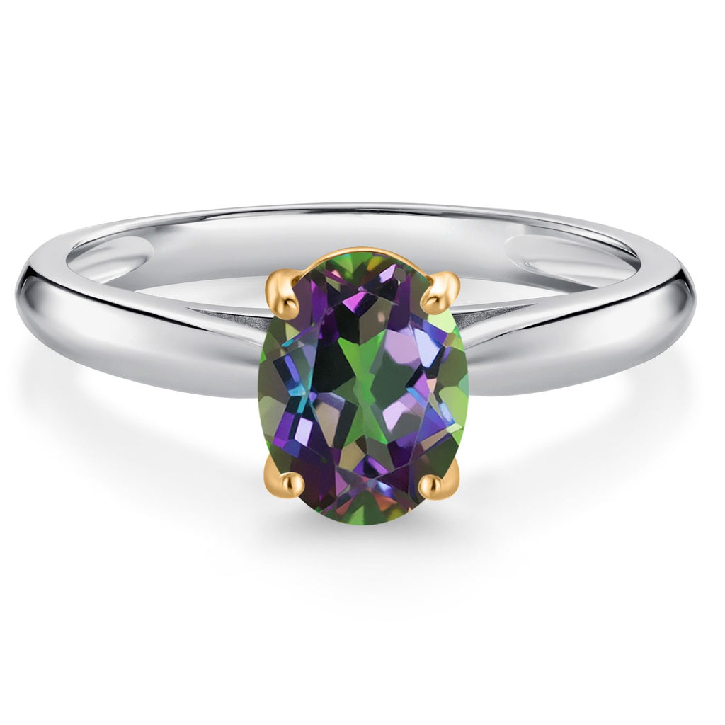 Green Mystic Topaz_6_Ring in 925 Sterling Silver and 10K Yellow Gold