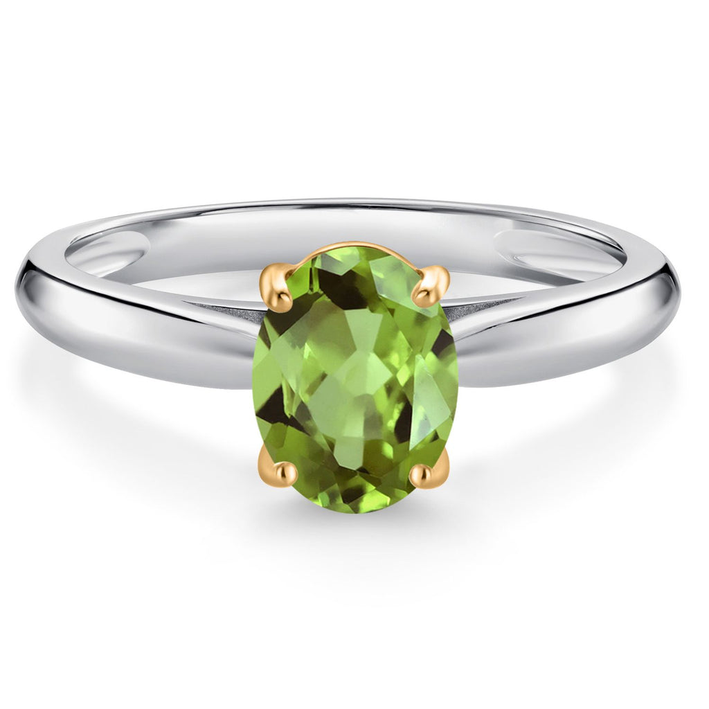 Peridot - August_5_Ring in 925 Sterling Silver and 10K Yellow Gold