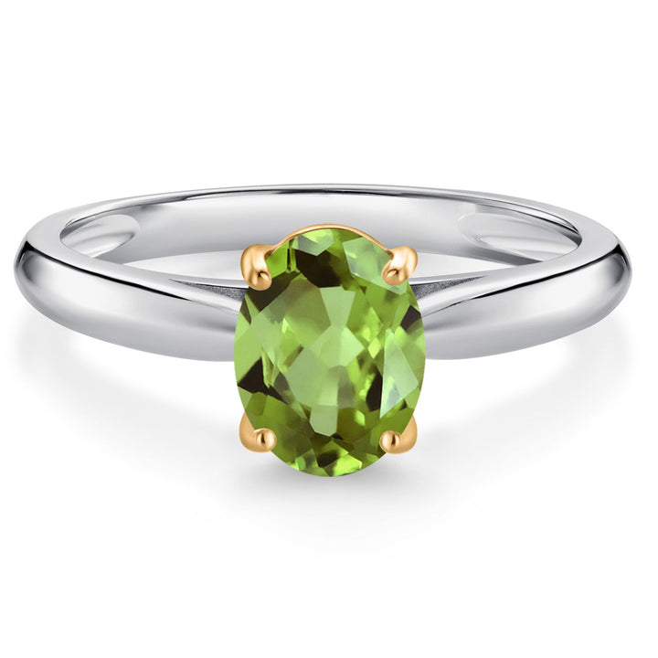 Peridot - August_5_Ring in 925 Sterling Silver and 10K Yellow Gold