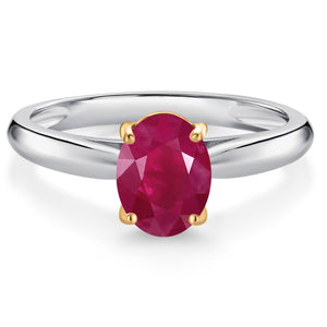 Ruby - July_5_Ring in 925 Sterling Silver and 10K Yellow Gold