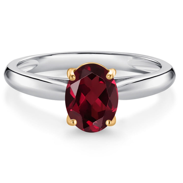 Rhodolite Garnet_5_Ring in 925 Sterling Silver and 10K Yellow Gold