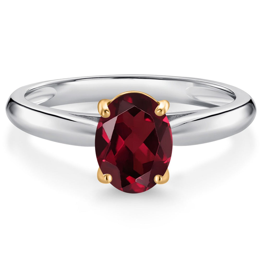 Rhodolite Garnet_8_Ring in 925 Sterling Silver and 10K Yellow Gold