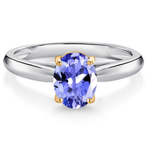 Tanzanite - December_5_Ring in 925 Sterling Silver and 10K Yellow Gold