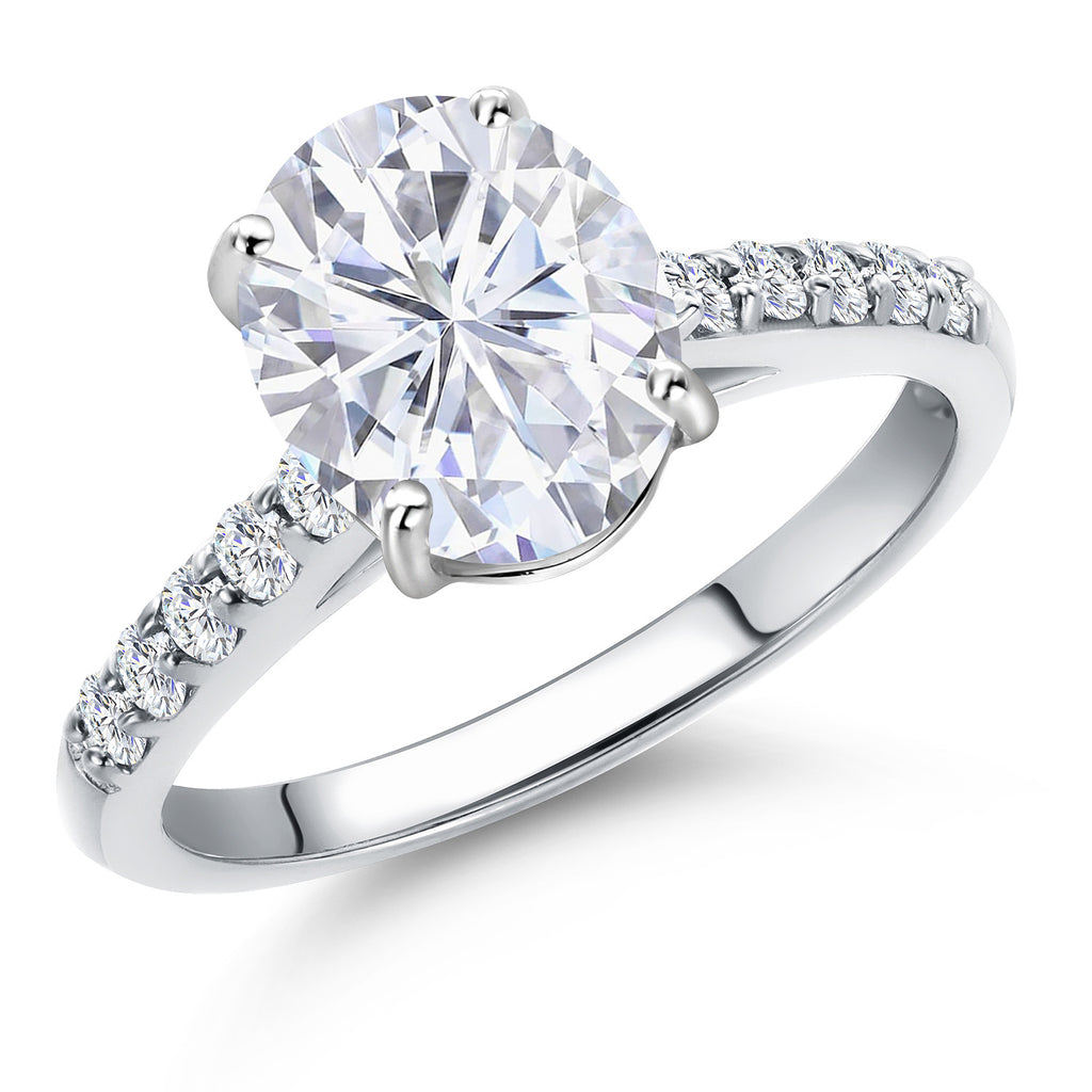 White Moissanite - April_9_Ring in 10K White Gold