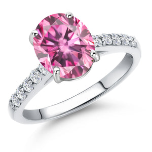 Pink Moissanite - April_5_Ring in 10K White Gold