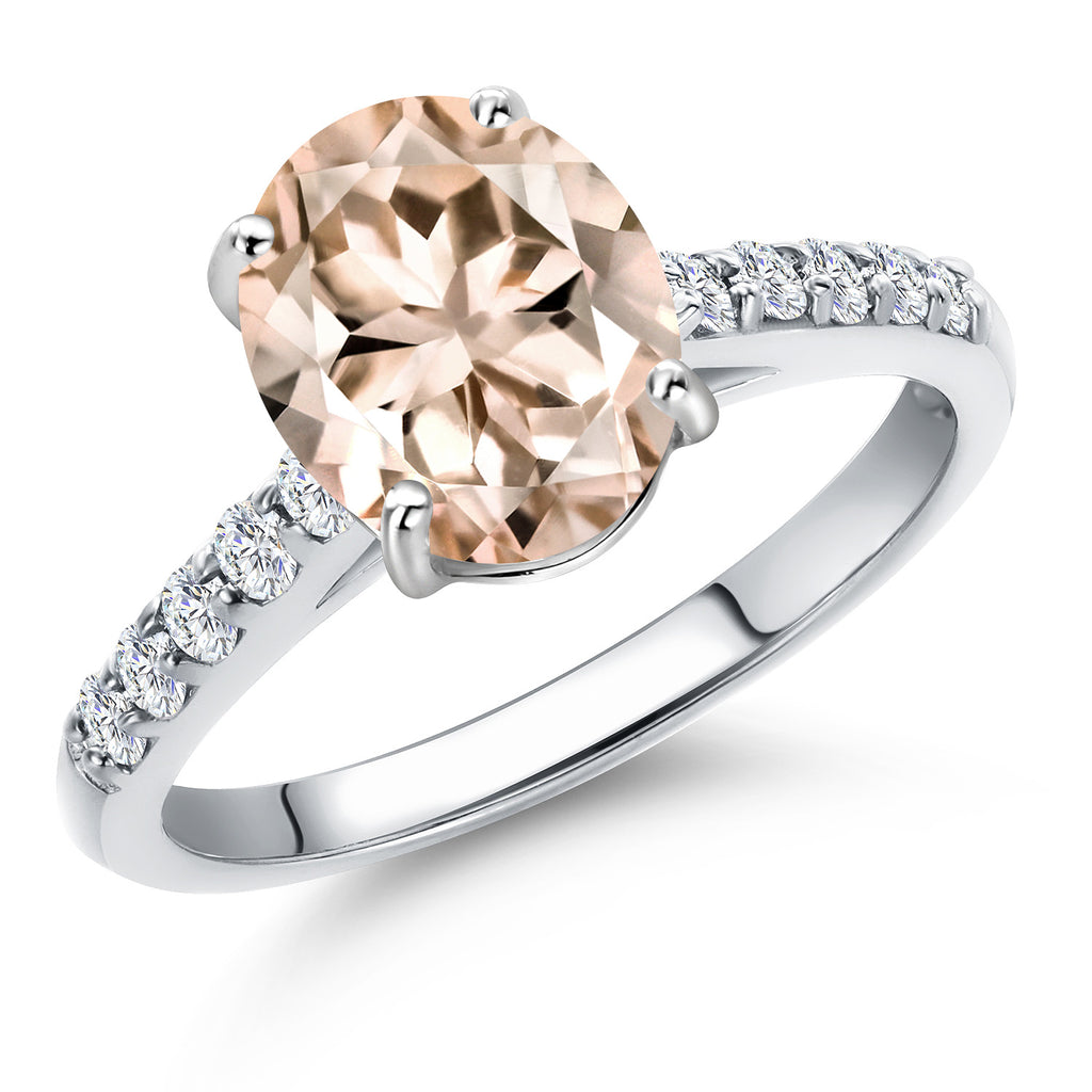 Morganite - October_9_Ring in 10K White Gold