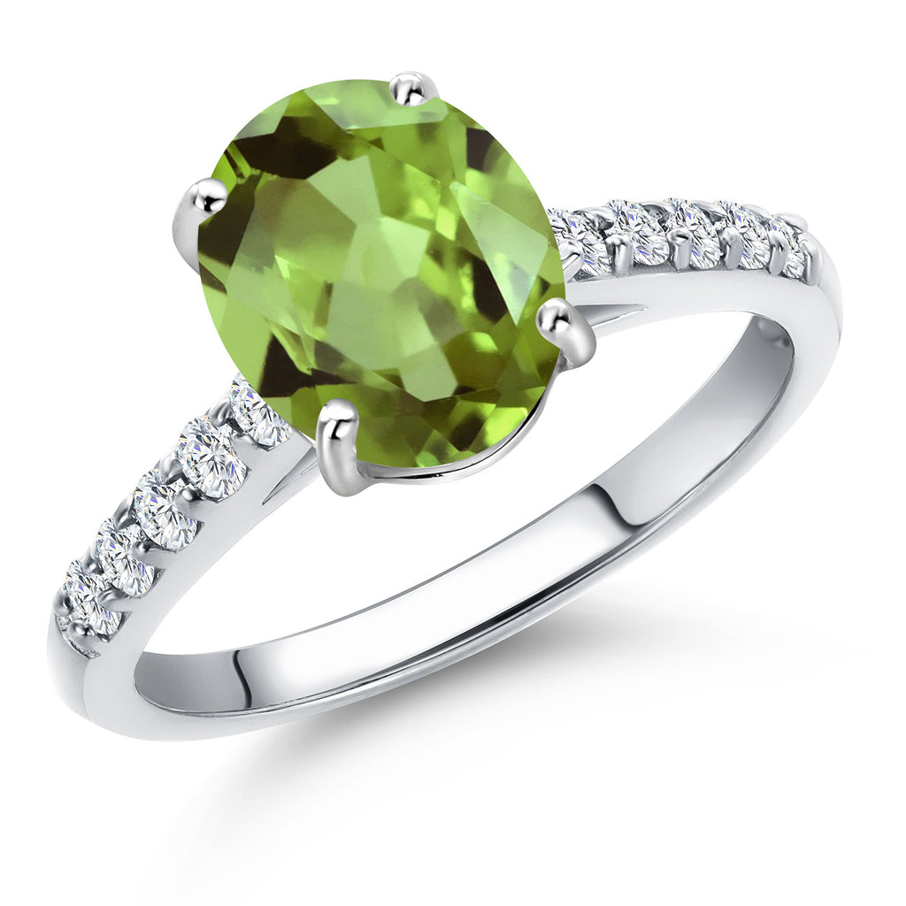 Peridot - August_9_Ring in 10K White Gold