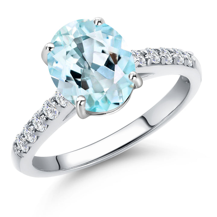 Sky Blue Topaz - November_5_Ring in 10K White Gold