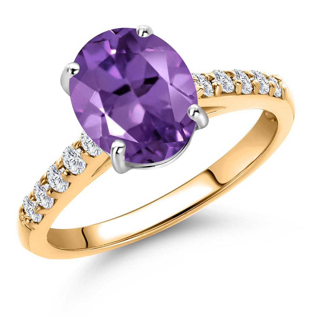 Amethyst - February_7_Ring in 10K Two Tone Gold