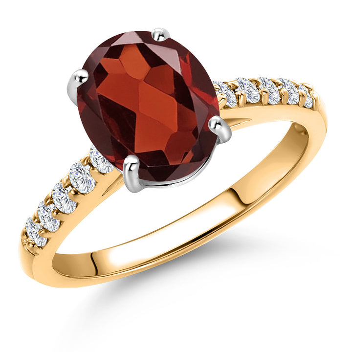 Garnet - January_5_Ring in 10K Two Tone Gold