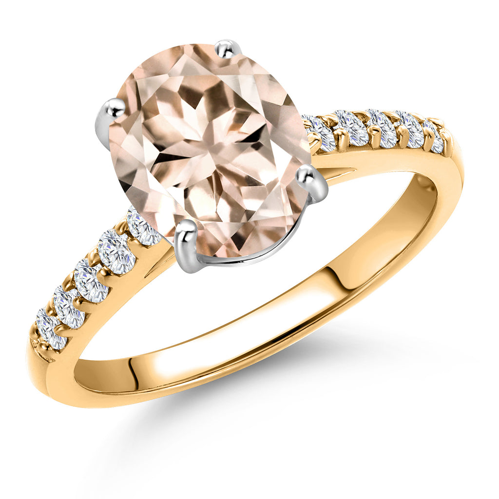 Morganite - October_9_Ring in 10K Two Tone Gold