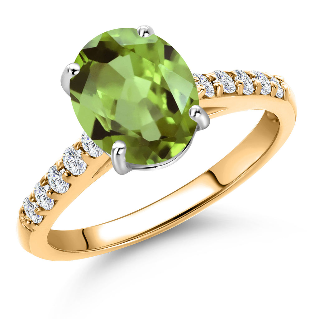 Peridot - August_8_Ring in 10K Two Tone Gold