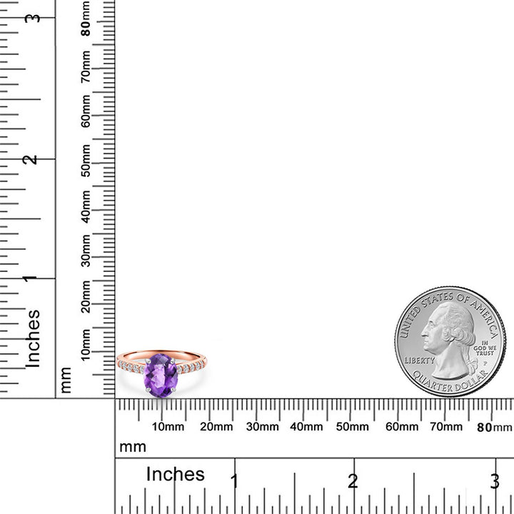 Amethyst and Lab Grown Diamond_5_Ring in 10K Two Tone Gold