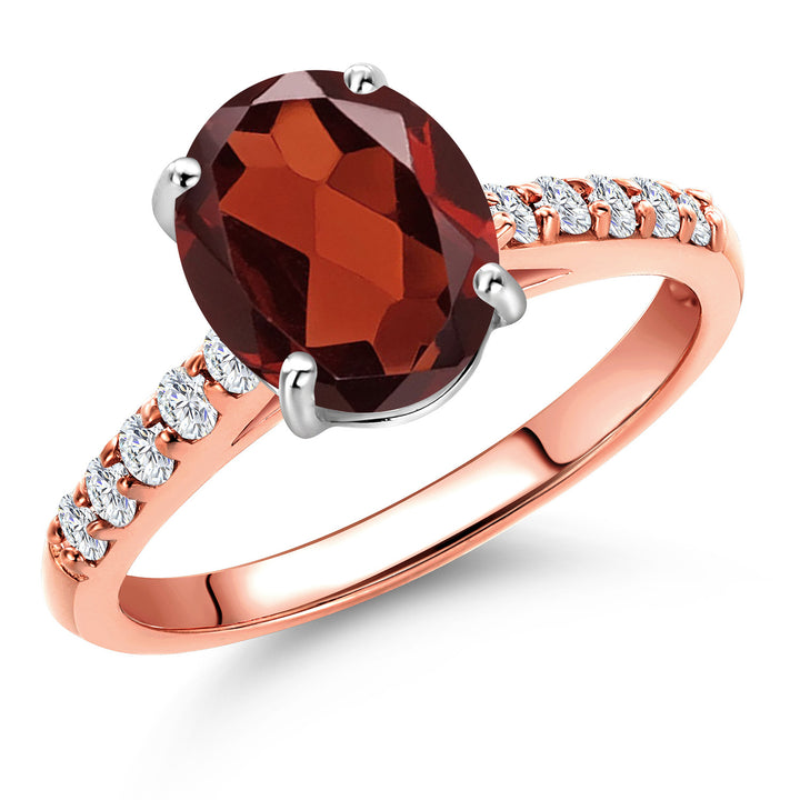 Garnet - January_5_Ring in 10K Two Tone Gold