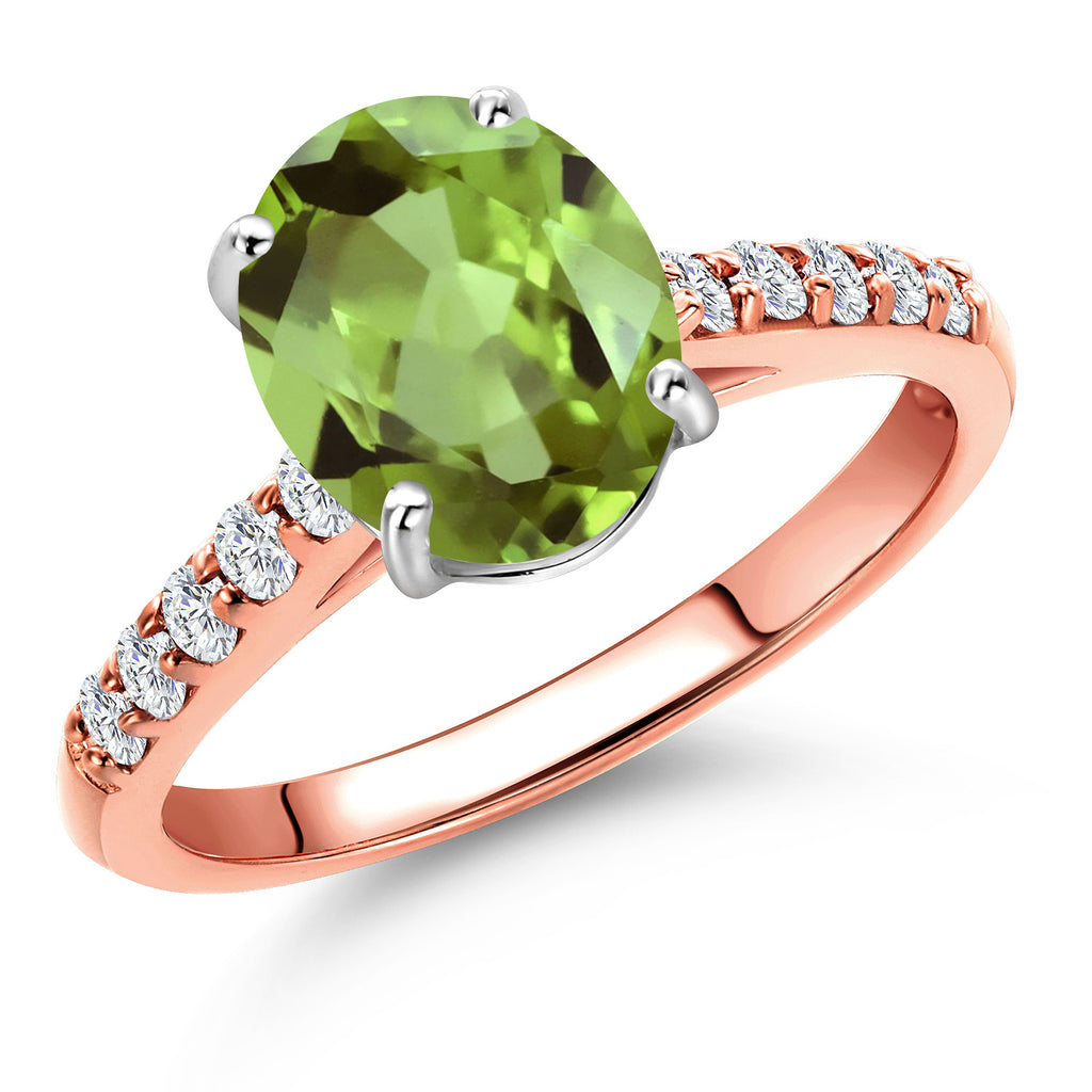 Peridot - August_8_Ring in 10K Two Tone Gold